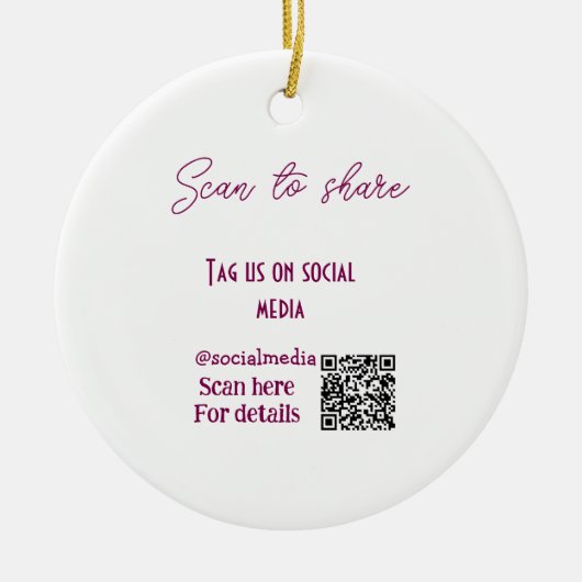 Scannen om ons label te delen op sociale media QR- Keramisch Ornament (Voorkant)