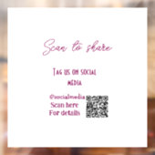Scannen om ons label te delen op sociale media QR- Raamsticker (Vel 2)
