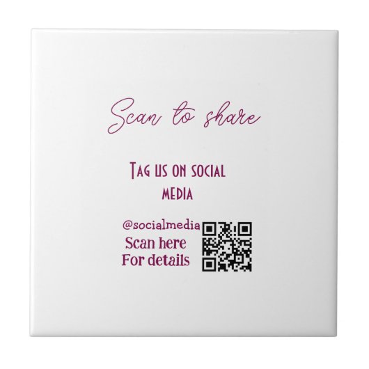 Scannen om ons label te delen op sociale media QR- Tegeltje (Voorkant)
