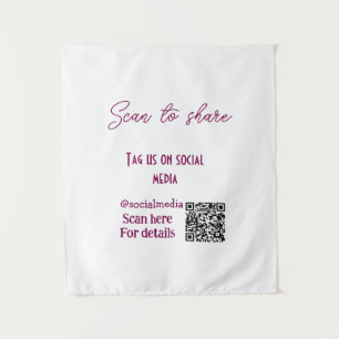 Scannen om ons label te delen op sociale media QR- Wandkleed