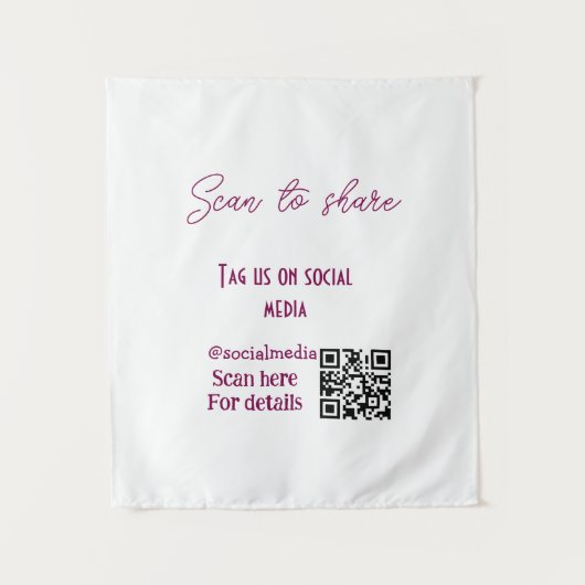 Scannen om ons label te delen op sociale media QR- Wandkleed (Voorkant)