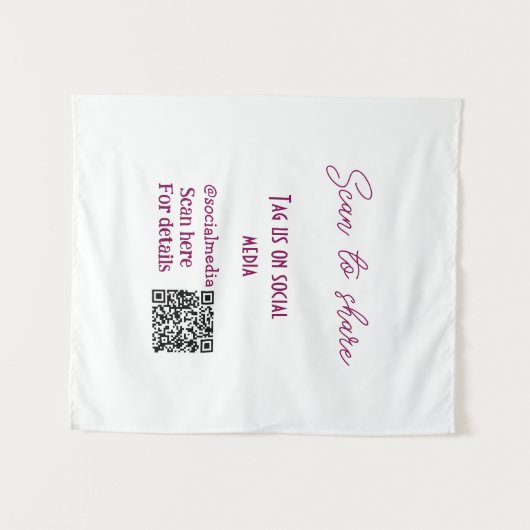 Scannen om ons label te delen op sociale media QR- Wandkleed (Voorkant (horizontaal))