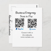 Scannen om q of code paypal venmo te betalen Voeg Briefkaart (Voorkant / Achterkant)