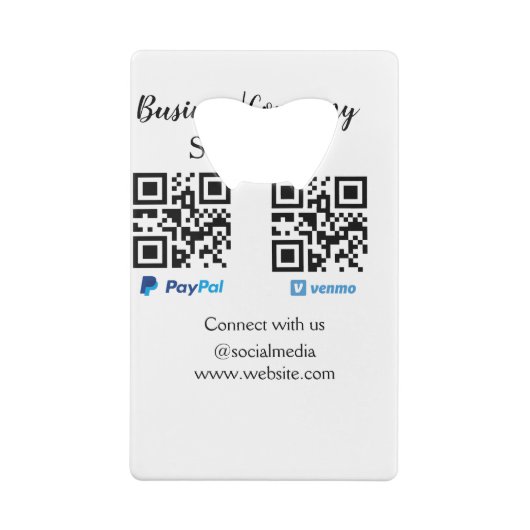 Scannen om q of code paypal venmo te betalen Voeg Creditkaart Flessenopener (Achterkant)