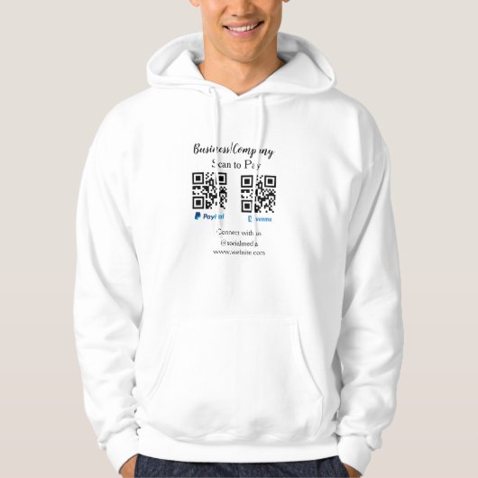 Scannen om q of code paypal venmo te betalen Voeg Hoodie (Voorkant)