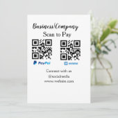 Scannen om q of code paypal venmo te betalen Voeg  Kaart (Staand voorkant)