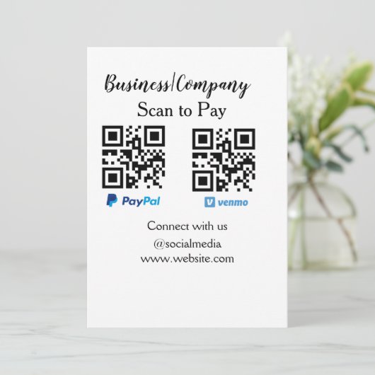 Scannen om q of code paypal venmo te betalen Voeg Kaart (Staand voorkant)