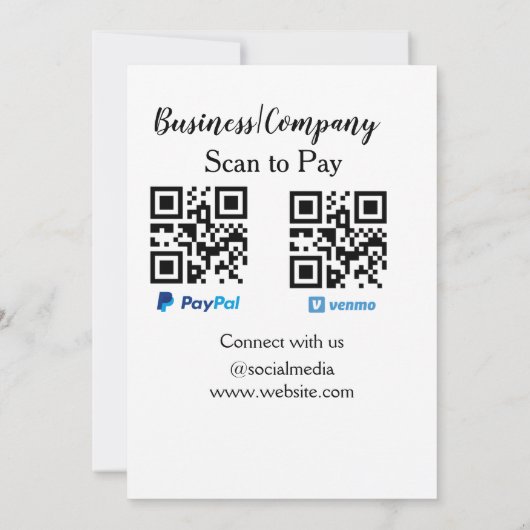 Scannen om q of code paypal venmo te betalen Voeg  Kaart (Achterkant)