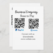 Scannen om q of code paypal venmo te betalen Voeg  Kaart (Voorkant / Achterkant)