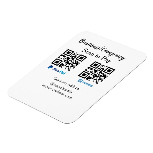 Scannen om q of code paypal venmo te betalen Voeg  Magneet (Linkerzijde)