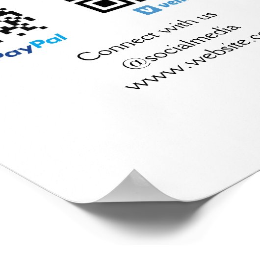 Scannen om q of code paypal venmo te betalen Voeg  Poster (Hoek)