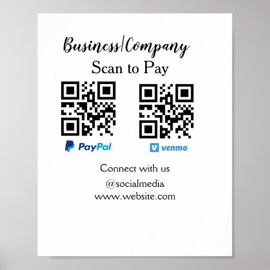 Scannen om q of code paypal venmo te betalen Voeg Poster (Voorkant)
