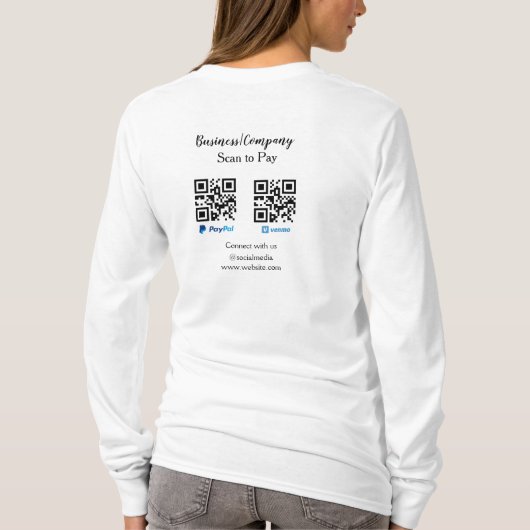 Scannen om q of code paypal venmo te betalen Voeg  T-shirt (Achterkant)