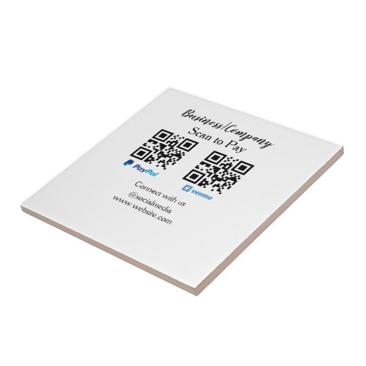 Scannen om q of code paypal venmo te betalen Voeg  Tegeltje (Zijkant)