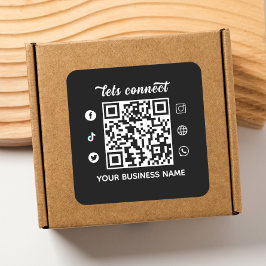 Scannen om QR-code en aangepaste tekst aan te slui Vierkante Sticker