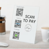 Scannen om QR-code te betalen Contactloze handteke Reclamebord Met Voetstuk (Insitu)