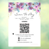 *~* Scannen om QR-code te betalen FLORAL Window Cl Raamsticker (Vel 3)