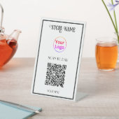 Scannen om QR-code te betalen Reclamebord Met Voetstuk (Insitu)