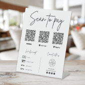Scannen om QR-code te betalen Zakelijk Reclamebord Met Voetstuk