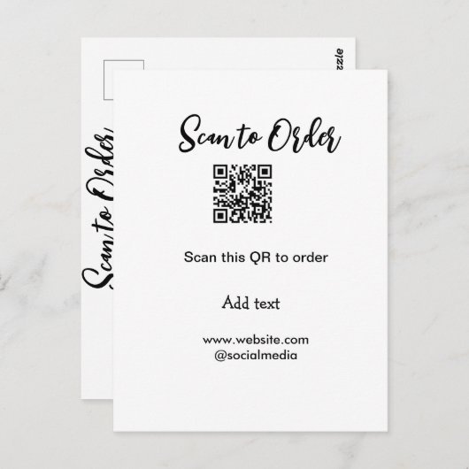 Scannen om QR-code te scannen Website-e-mail toevo Briefkaart (Voorkant / Achterkant)