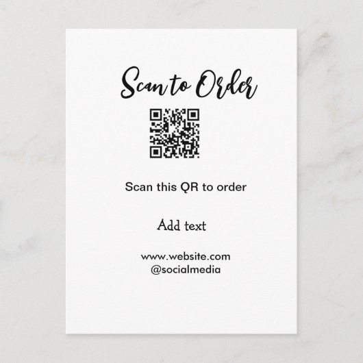 Scannen om QR-code te scannen Website-e-mail toevo Briefkaart (Voorkant)