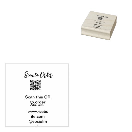 Scannen om QR-code te scannen Website-e-mail toevo Rubberstempel (Gestempeld)