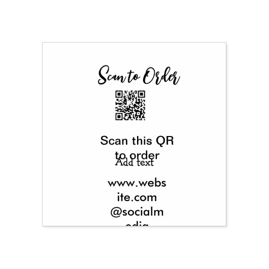 Scannen om QR-code te scannen Website-e-mail toevo Rubberstempel (Afrduk)