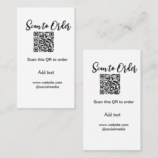 Scannen om QR-code te scannen Website-e-mail toevo Visitekaartje (Voorkant / Achterkant)