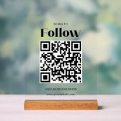 Scannen om QR-code te volgen Social Media Business Acryl Bord (Neutraal)