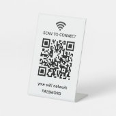 Scannen om QR-code WiFi-netwerk gastnetwerk aan te Reclamebord Met Voetstuk (Voorkant)