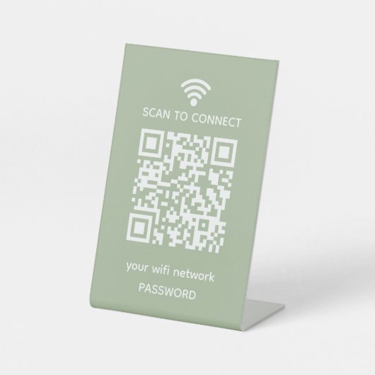 Scannen om QR-code WiFi-netwerk gastnetwerk aan te Reclamebord Met Voetstuk (Voorkant)