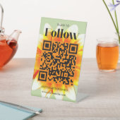 Scannen om Social Media Business Retro Flower te v Reclamebord Met Voetstuk (Insitu)