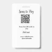 Scannen om te betalen scan QR-code website e-mailg Badge (Achterkant)