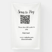 Scannen om te betalen scan QR-code website e-mailg Spandoek (Verticaal)