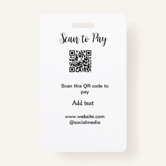 Scannen om te betalen Scannen QR-code toevoegen we Badge (Achterkant)