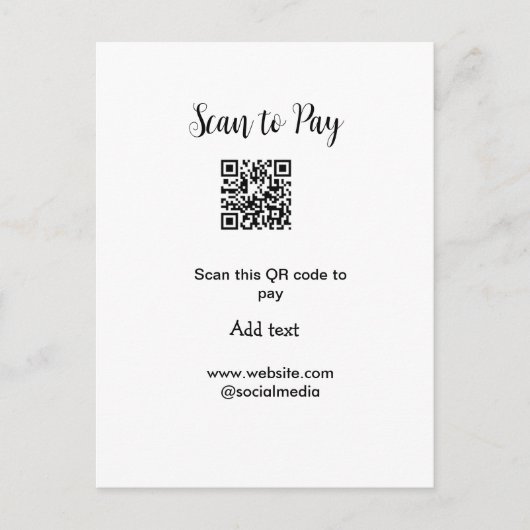 Scannen om te betalen Scannen QR-code toevoegen we Briefkaart (Voorkant)