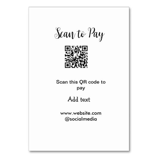 Scannen om te betalen Scannen QR-code toevoegen we Kaart (Voorkant)