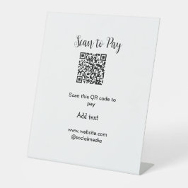 Scannen om te betalen Scannen QR-code toevoegen we Reclamebord Met Voetstuk