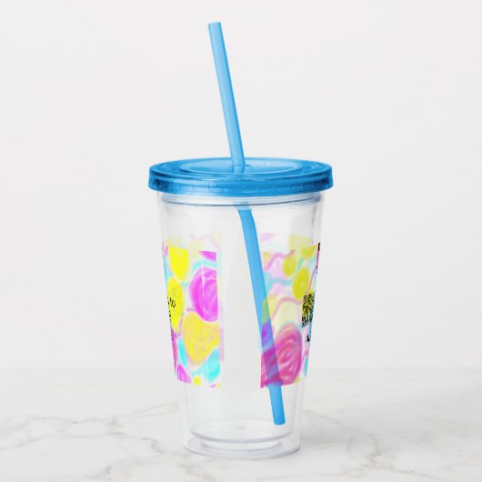 Scannen om te betalen Voeg Q R business logo regen Acryl Drinkbeker (Links)