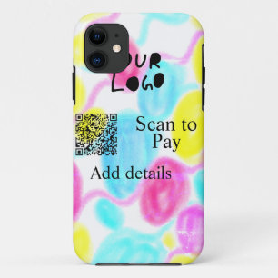 Scannen om te betalen Voeg Q R business logo regen Case-Mate iPhone Case