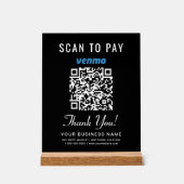 Scannen om Venmo QR Code Black te betalen Acryl Bord (Voorkant)
