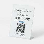 Scannen om Venmo QR Code Business te betalen Reclamebord Met Voetstuk (Voorkant)
