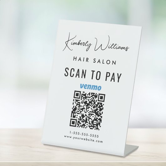 Scannen om Venmo QR Code Business te betalen Reclamebord Met Voetstuk
