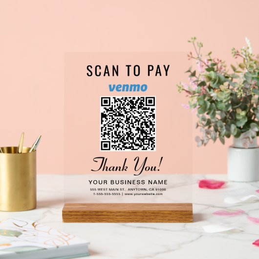 Scannen om Venmo QR-code te betalen Acryl Bord (Huwelijk)