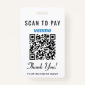 Scannen om Venmo QR-code te betalen Badge (Achterkant)