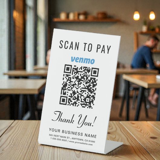 Scannen om Venmo QR-code te betalen Reclamebord Met Voetstuk