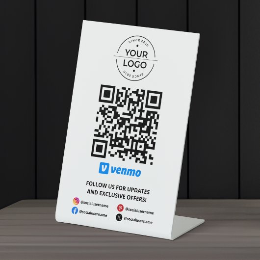 Scannen om Venmo QR-code te betalen Reclamebord Met Voetstuk