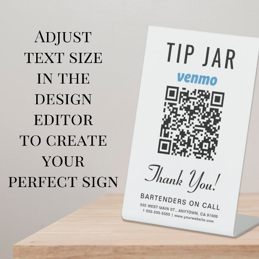Scannen om Venmo QR-code te betalen Reclamebord Met Voetstuk