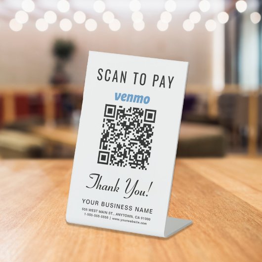 Scannen om Venmo QR-code te betalen Reclamebord Met Voetstuk