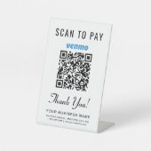 Scannen om Venmo QR-code te betalen Reclamebord Met Voetstuk (Voorkant)